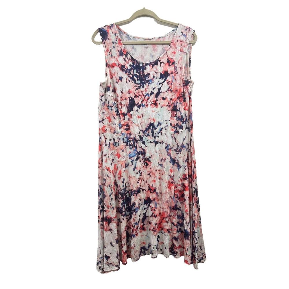a.n.a Dress Womens Size XL Floral Print Sleeveless Scoop Neck A line Shift Soft